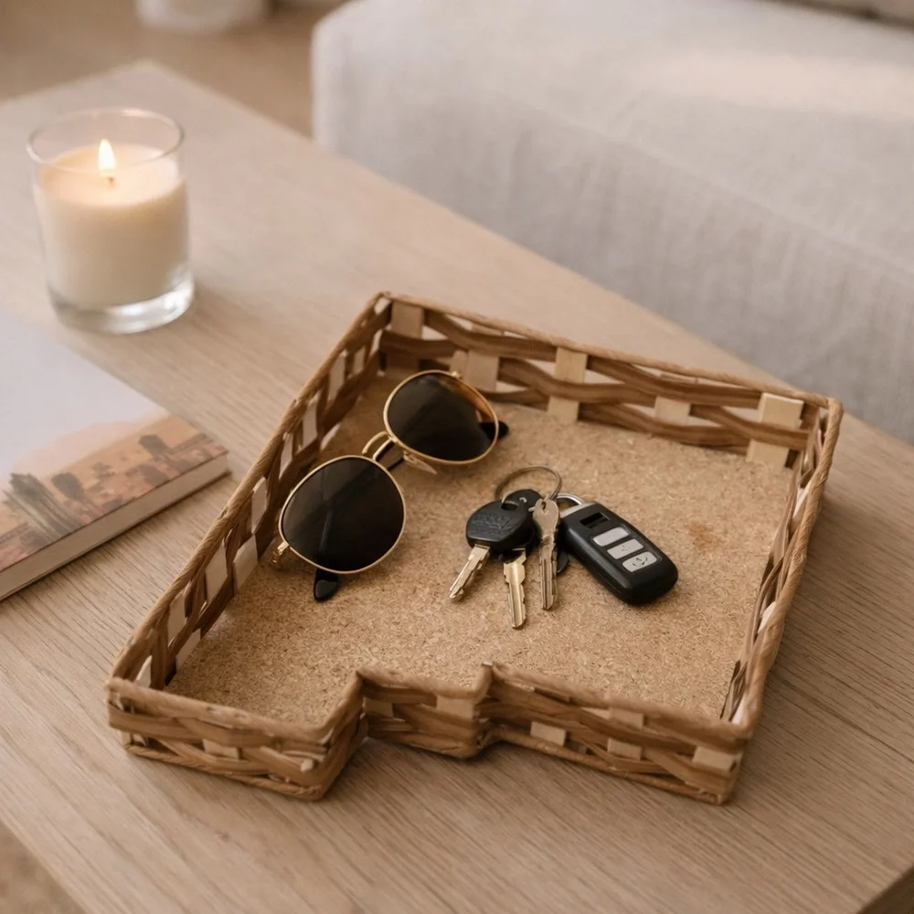 New Mexico State Wicker Basket Tray Southwestern Decor Organizer - The 505